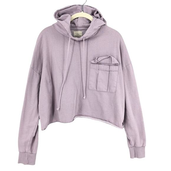 Urban Outfitters Sweaters - Urban Outfitters Hoodie Sweater Women's XS Lilac Purple Crop Fleece Pullover